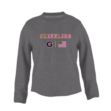Grainger Grizzlies Pink Camo Flag Women's Sweatshirt
