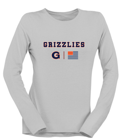 Grainger Grizzlies Team Colors Flag Women's LS T-Shirt