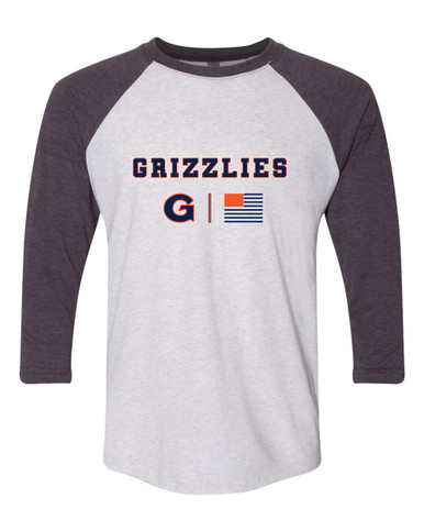 Grainger Grizzlies Team Colors Flag Men's Baseball T-Shirt