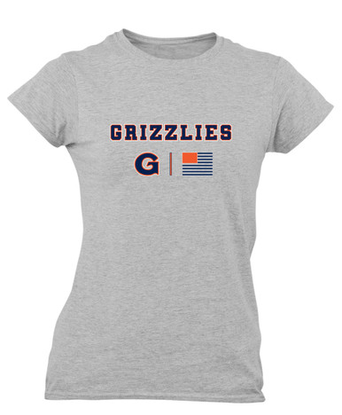 Grainger Grizzlies Team Colors Flag Women's SS T-Shirt