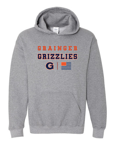 Grainger Grizzlies Spirit Flag Men's Hoodie