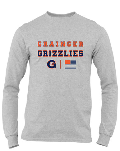 Grainger Grizzlies Spirit Flag Men's LS T-Shirt