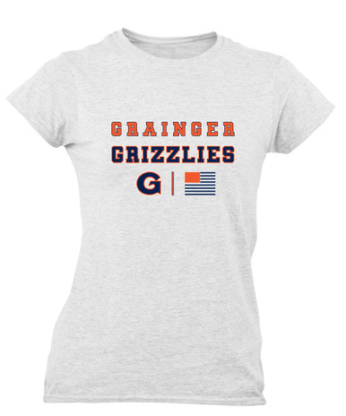 Grainger Grizzlies Spirit Flag Women's SS T-Shirt