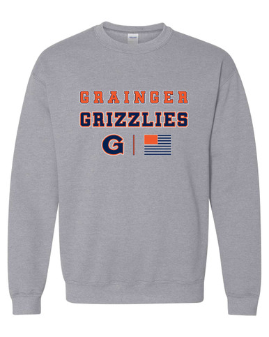 Grainger Grizzlies Spirit Flag Men's Sweatshirt