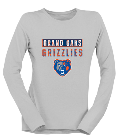 Grand Oaks Grizzlies Mascot #9 Women's LS T-Shirt