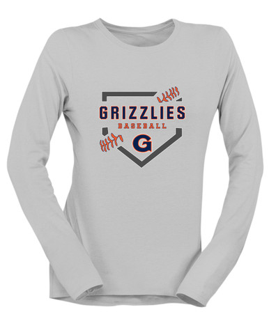Grainger Grizzlies Baseball #2 Women's LS T-Shirt
