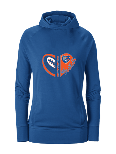 Grand Oaks Grizzlies Heart Football Women's Hoodie