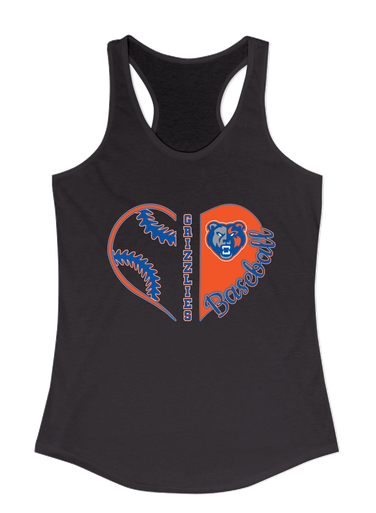 Grand Oaks Grizzlies Heart Baseball Women's Tank Top