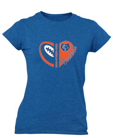 Grand Oaks Grizzlies Heart Football Women's Premium SS T-Shirt