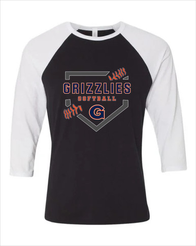 Grainger Grizzlies Softball #2 Women's Baseball T-Shirt