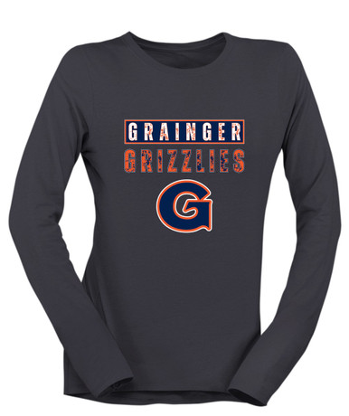 Grainger Grizzlies Mascot #9 Women's LS T-Shirt