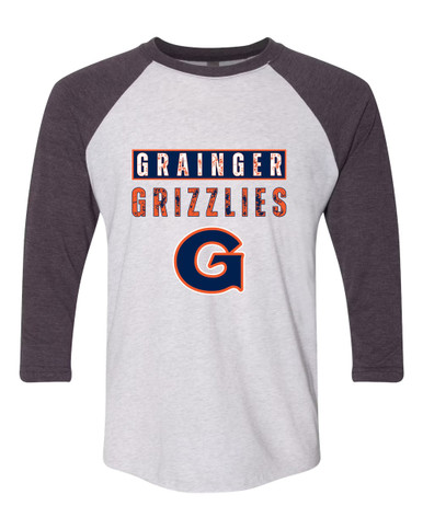 Grainger Grizzlies Mascot #9 Women's Baseball T-Shirt