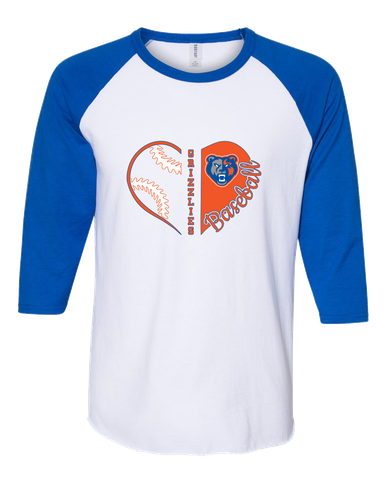 Grand Oaks Grizzlies Heart Baseball Women's Baseball T-Shirt