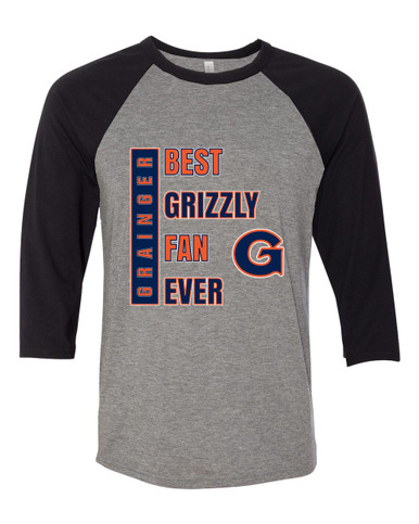 Grainger Grizzlies Best Grizzly Fan Men's Baseball T-Shirt