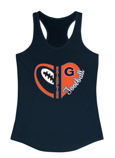 Grainger Grizzlies Heart Football Women's Tank Top