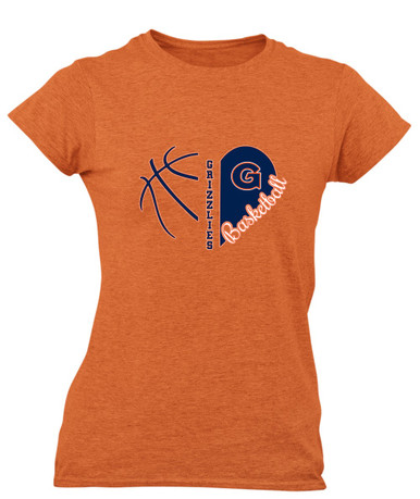 Grainger Grizzlies Heart Basketball Women's Premium SS T-Shirt