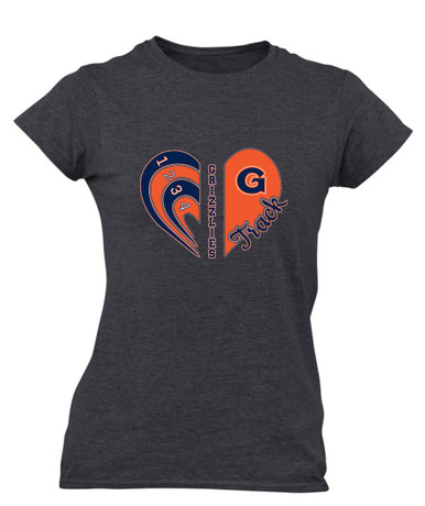 Grainger Grizzlies Heart Track Women's SS T-Shirt