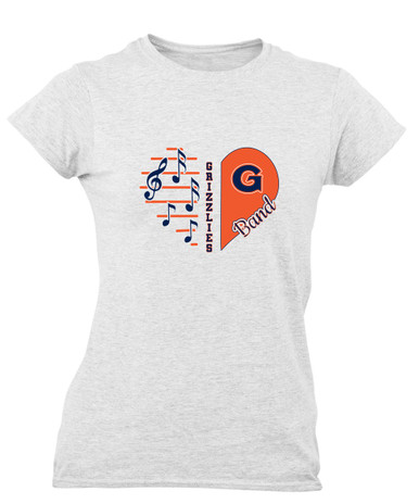 Grainger Grizzlies Heart Band Women's Premium SS T-Shirt
