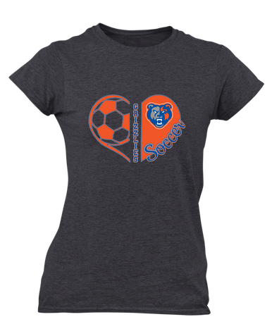 Grand Oaks Grizzlies Heart Soccer Women's SS T-Shirt