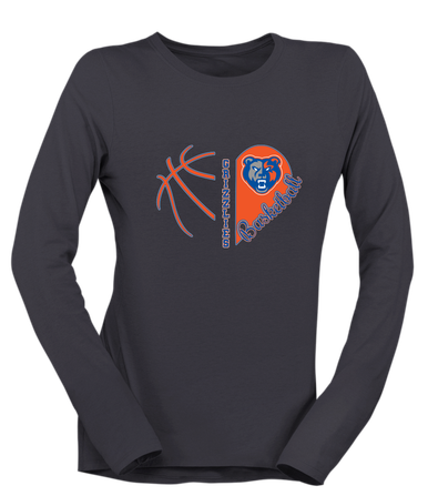 Grand Oaks Grizzlies Heart Basketball Women's Premium LS T-Shirt