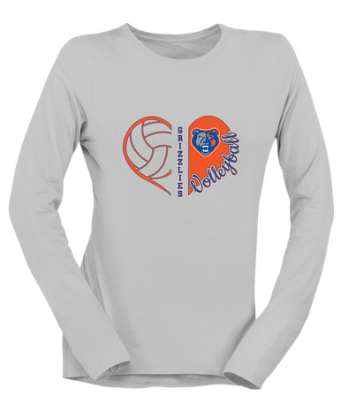 Grand Oaks Grizzlies Heart Volleyball Women's LS T-Shirt