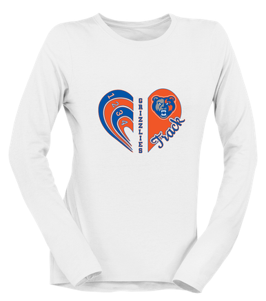 Grand Oaks Grizzlies Heart Track Women's LS T-Shirt