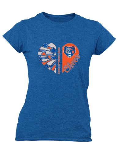Grand Oaks Grizzlies Heart Cheer Women's Premium SS T-Shirt