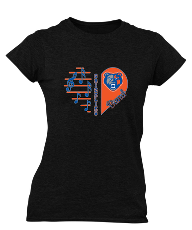 Grand Oaks Grizzlies Heart Band Women's SS T-Shirt