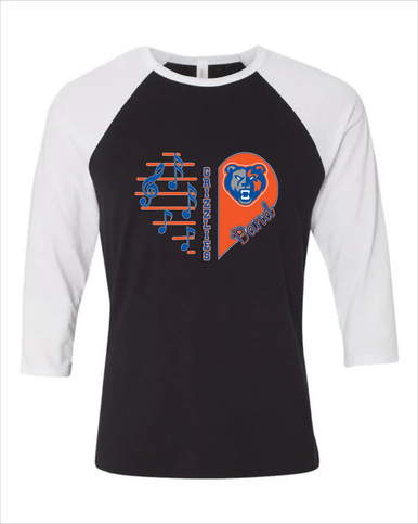 Grand Oaks Grizzlies Heart Band Women's Baseball T-Shirt