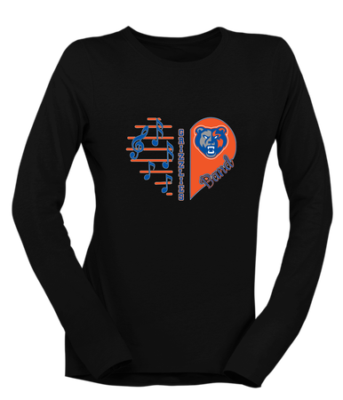 Grand Oaks Grizzlies Heart Band Women's LS T-Shirt