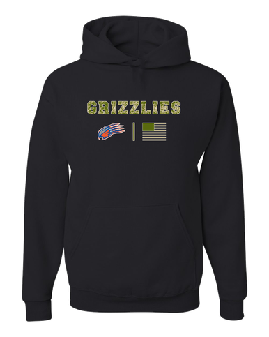 Grand Oaks Grizzlies Claw Camo Flag Men's Premium Hoodie