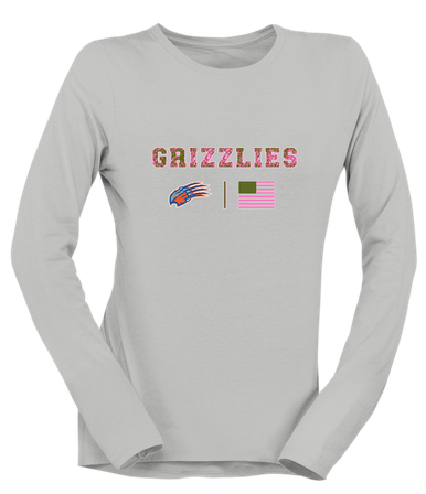 Grand Oaks Grizzlies Claw Pink Camo Flag Women's Premium LS T-Shirt