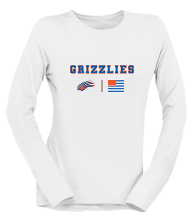 Grand Oaks Grizzlies Claw Team Colors Flag Women's LS T-Shirt