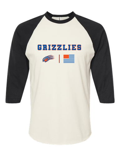 Grand Oaks Grizzlies Claw Team Colors Flag Women's Baseball T-Shirt