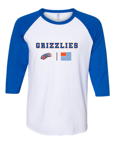 Grand Oaks Grizzlies Claw Team Colors Flag Men's Baseball T-Shirt