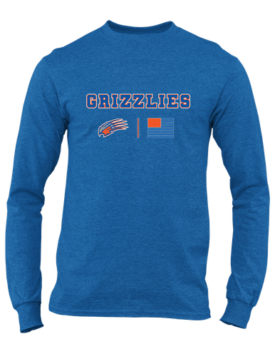 Grand Oaks Grizzlies Claw Team Colors Flag Men's Premium LS T-Shirt