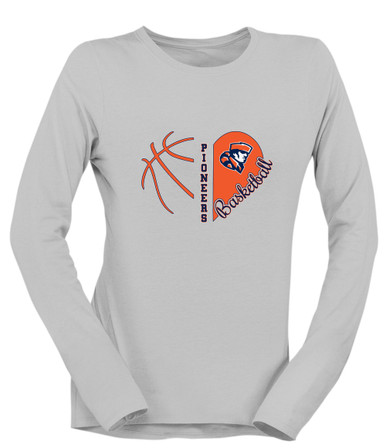 Heritage Pioneers Heart Basketball Women's LS T-Shirt