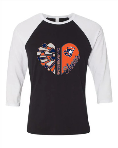 Heritage Pioneers Heart Cheer Women's Baseball T-Shirt