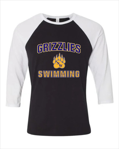 Northwest Grizzlies Swimming Women's Baseball T-Shirt