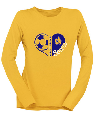 Northwest Grizzlies Heart Soccer Women's LS T-Shirt