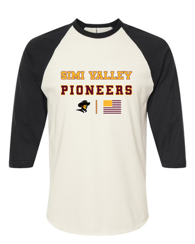 Simi Valley Pioneers Spirit Flag Women's Baseball T-Shirt