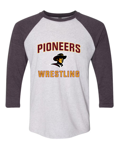 Simi Valley Pioneers Wrestling Women's Baseball T-Shirt