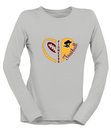 Simi Valley Pioneers Heart Football Women's Premium LS T-Shirt