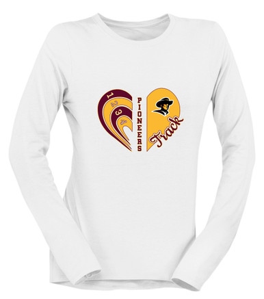 Simi Valley Pioneers Heart Track Women's Premium LS T-Shirt