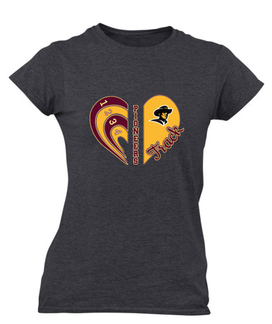 Simi Valley Pioneers Heart Track Women's Premium SS T-Shirt