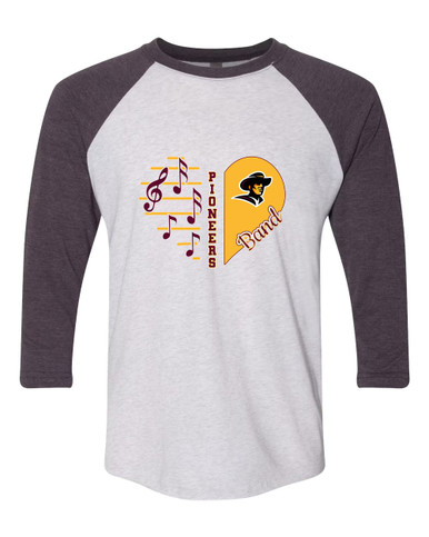 Simi Valley Pioneers Heart Band Women's Baseball T-Shirt
