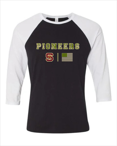 Simi Valley Pioneers Camo Flag Men's Baseball T-Shirt