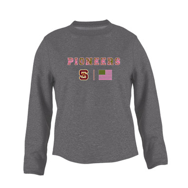 Simi Valley Pioneers Pink Camo Flag Women's Sweatshirt