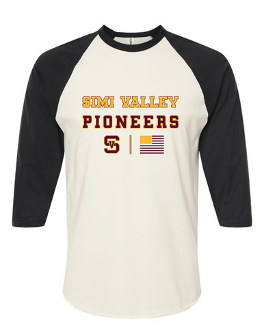 Simi Valley Pioneers Spirit Flag Women's Baseball T-Shirt