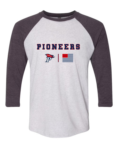 Patriot Pioneers Team Colors Flag Men's Baseball T-Shirt